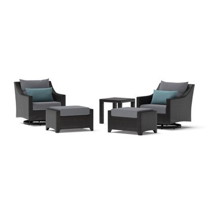 Deco™ 5 Piece Outdoor Motion Club & Ottoman Set - Olefin Gray