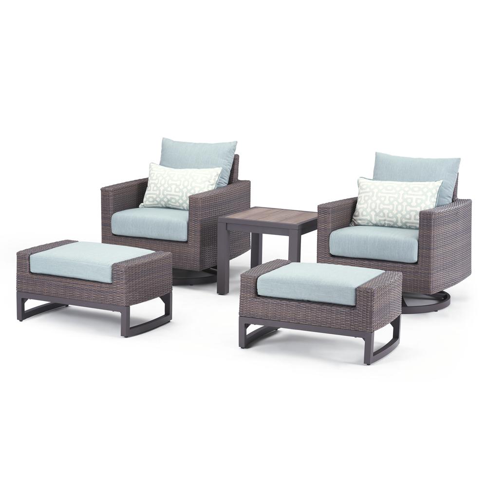 Milea™ 5 Piece Sunbrella® Outdoor Club Seating Set - Mist Blue