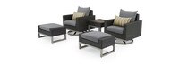 Milo™ Espresso 5 Piece Sunbrella® Outdoor Motion Club Set - Charcoal Gray