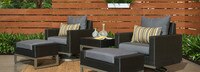 Milo™ Espresso 5 Piece Sunbrella® Outdoor Motion Club Set - Charcoal Gray