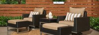 Milo™ Espresso 5 Piece Sunbrella® Outdoor Motion Club Set - Maxim Beige