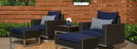 Milo™ Espresso 5 Piece Sunbrella® Outdoor Motion Club Set - Maxim Beige