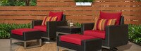 Milo™ Espresso 5 Piece Sunbrella® Outdoor Motion Club Set - Maxim Beige