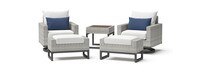 Milo™ Gray 5 Piece Sunbrella® Outdoor Motion Club Set - Bliss Ink