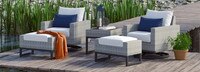 Milo™ Gray 5 Piece Sunbrella® Outdoor Motion Club Set - Bliss Ink