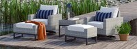 Milo™ Gray 5 Piece Sunbrella® Outdoor Motion Club Set - Centered Ink