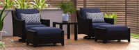 Deco™ 5 Piece Sunbrella® Outdoor Motion Club & Ottoman Set - Navy Blue