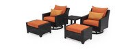 Deco™ 5 Piece Sunbrella® Outdoor Motion Club & Ottoman Set - Tikka Orange