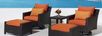 Deco™ 5 Piece Sunbrella® Outdoor Motion Club & Ottoman Set - Tikka Orange