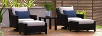 Deco™ 5 Piece Sunbrella® Outdoor Motion Club & Ottoman Set - Tikka Orange