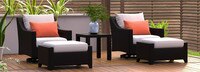 Deco™ 5 Piece Sunbrella® Outdoor Motion Club & Ottoman Set - Tikka Orange