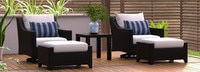 Deco™ 5 Piece Sunbrella® Outdoor Motion Club & Ottoman Set - Tikka Orange