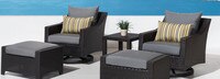Deco™ 5 Piece Sunbrella® Outdoor Motion Club & Ottoman Set - Tikka Orange