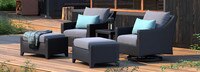 Deco™ 5 Piece Sunbrella® Outdoor Motion Club & Ottoman Set - Tikka Orange