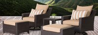 Deco™ 5 Piece Sunbrella® Outdoor Motion Club & Ottoman Set - Tikka Orange