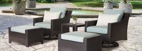 Deco™ 5 Piece Sunbrella® Outdoor Motion Club & Ottoman Set - Tikka Orange