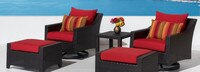 Deco™ 5 Piece Sunbrella® Outdoor Motion Club & Ottoman Set - Tikka Orange