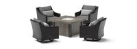 Deco™ 5 Piece Sunbrella® Outdoor Motion Fire Chat Set - Charcoal Grey