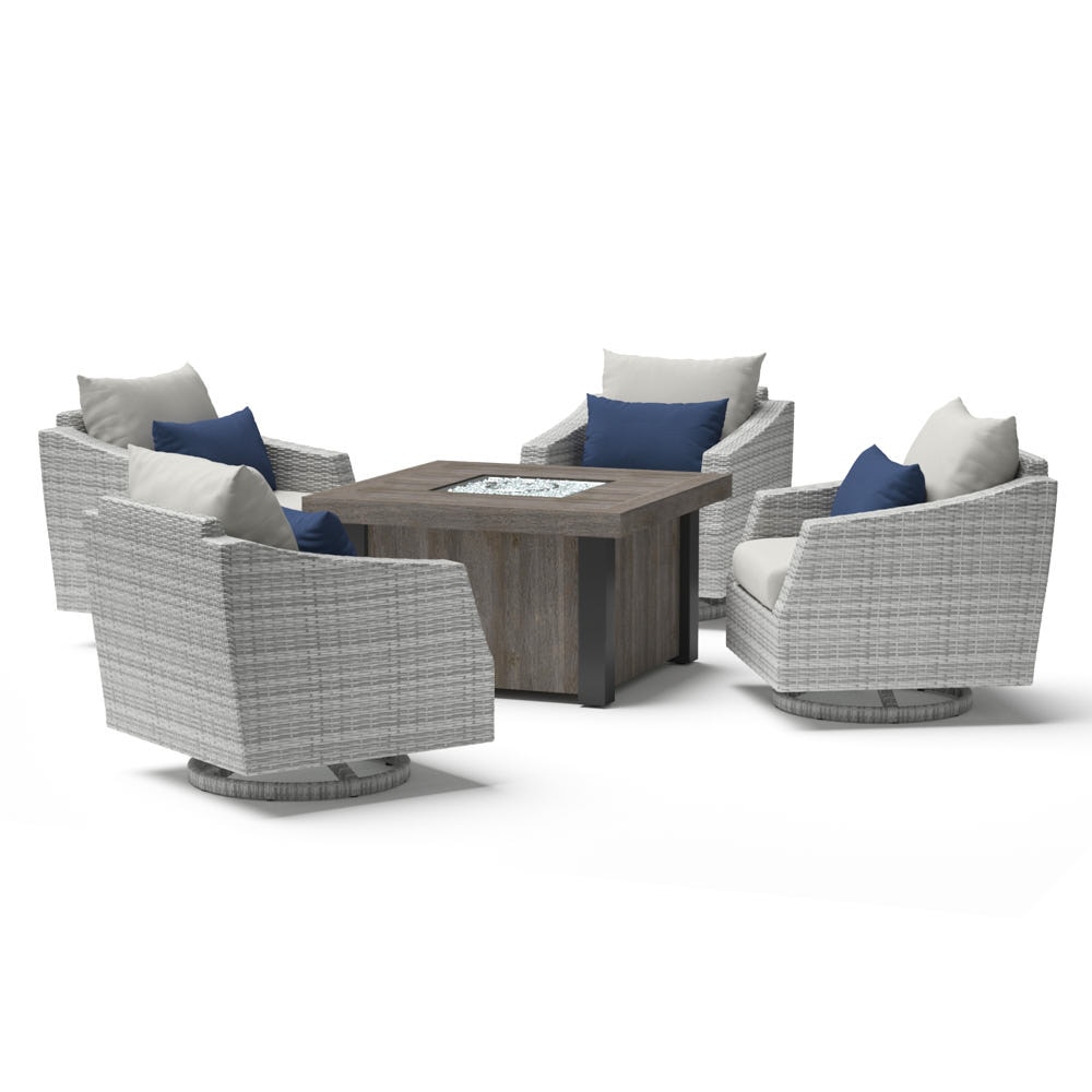 Cannes™ 5 Piece Motion Fire Chat Set - Bliss Ink