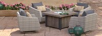 Cannes™ 5 Piece Motion Fire Chat Set - Charcoal Gray