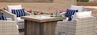 Cannes™ 5 Piece Sunbrella® Outdoor Motion Fire Chat Set - Centered Ink