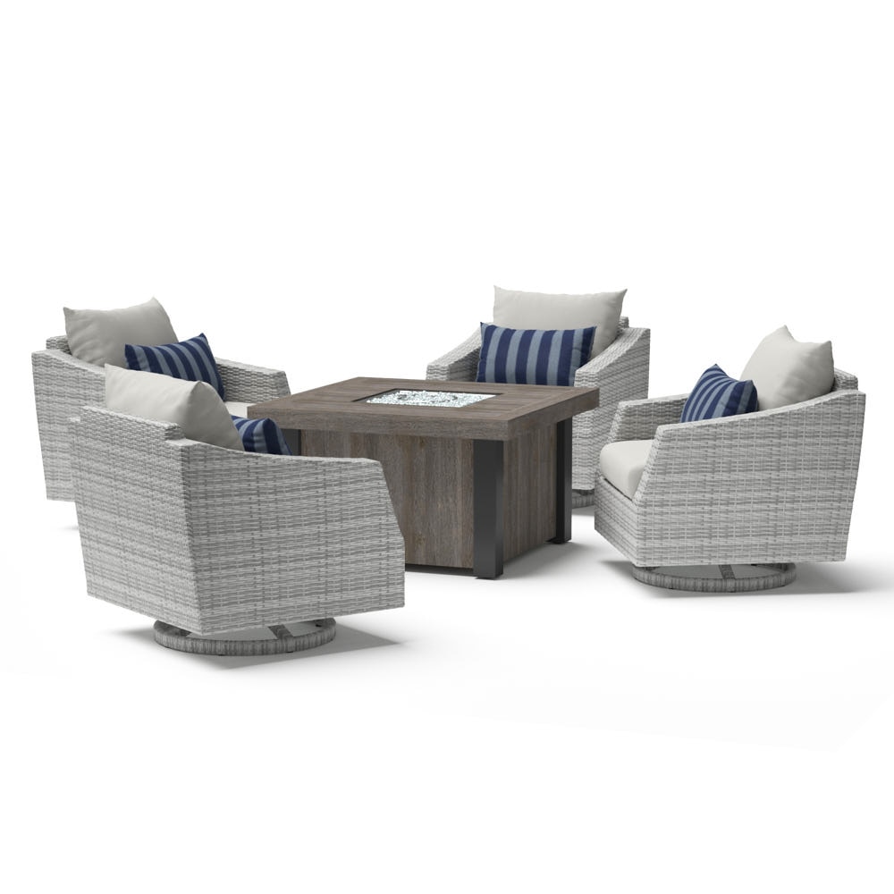 Cannes™ 5 Piece Motion Fire Chat Set - Centered Ink