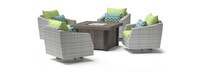 Cannes™ 5 Piece Sunbrella® Outdoor Motion Fire Chat Set - Ginkgo Green