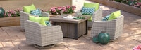 Cannes™ 5 Piece Sunbrella® Outdoor Motion Fire Chat Set - Ginkgo Green