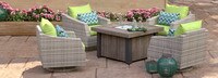 Cannes™ 5 Piece Sunbrella® Outdoor Motion Fire Chat Set - Ginkgo Green