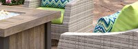 Cannes™ 5 Piece Sunbrella® Outdoor Motion Fire Chat Set - Ginkgo Green