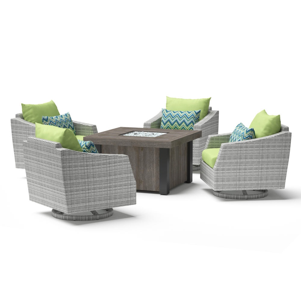 Cannes™ 5 Piece Motion Fire Chat Set - Ginkgo Green