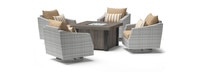 Cannes™ 5 Piece Sunbrella® Outdoor Motion Fire Chat Set - Maxim Beige