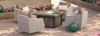 Cannes™ 5 Piece Sunbrella® Outdoor Motion Fire Chat Set - Maxim Beige