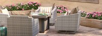 Cannes™ 5 Piece Sunbrella® Outdoor Motion Fire Chat Set - Maxim Beige