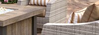Cannes™ 5 Piece Sunbrella® Outdoor Motion Fire Chat Set - Maxim Beige