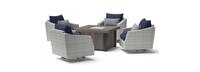 Cannes™ 5 Piece Motion Fire Chat Set - Navy Blue