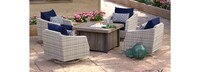 Cannes™ 5 Piece Motion Fire Chat Set - Navy Blue