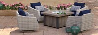 Cannes™ 5 Piece Motion Fire Chat Set - Navy Blue