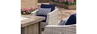Cannes™ 5 Piece Motion Fire Chat Set - Navy Blue