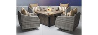 Cannes™ 5 Piece Motion Fire Chat Set - Navy Blue