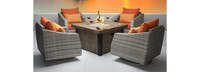 Cannes™ 5 Piece Motion Fire Chat Set - Navy Blue