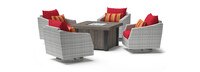Cannes™ 5 Piece Motion Fire Chat Set - Sunset Red