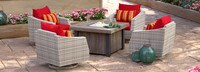 Cannes™ 5 Piece Motion Fire Chat Set - Sunset Red