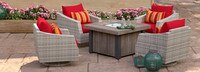 Cannes™ 5 Piece Motion Fire Chat Set - Sunset Red