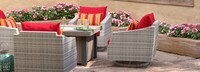 Cannes™ 5 Piece Motion Fire Chat Set - Sunset Red