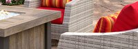Cannes™ 5 Piece Motion Fire Chat Set - Sunset Red