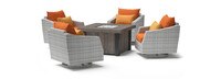 Cannes™ 5 Piece Motion Fire Chat Set - Tikka Orange