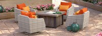 Cannes™ 5 Piece Motion Fire Chat Set - Tikka Orange