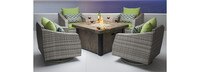 Cannes™ 5 Piece Motion Fire Chat Set - Tikka Orange