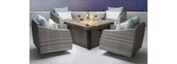 Cannes™ 5 Piece Motion Fire Chat Set - Tikka Orange
